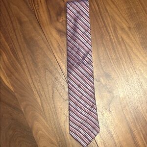 Striped Pink and Burgundy Men's Tie